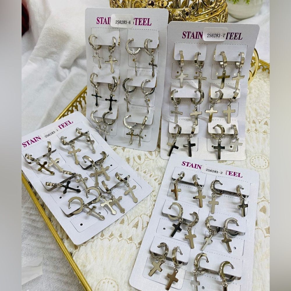 Men’s earrings Stainless steel 2pcs